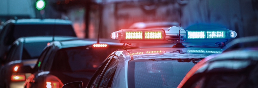 A police officer pulling over a drunk driver in Michigan